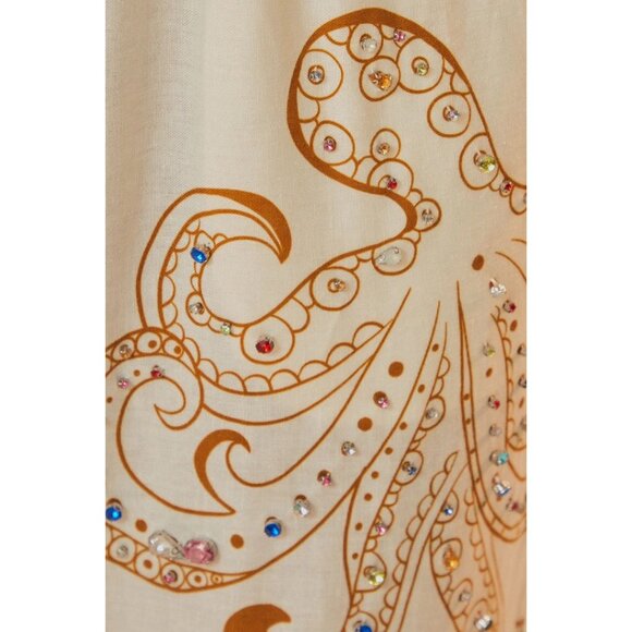 NWT FARM Rio Off-White Octopus Fun Euroflax Premium Linen Pants Large - Picture 5 of 6